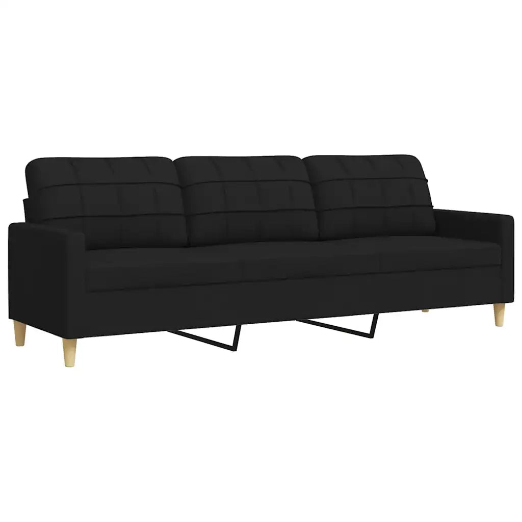 Divano a 3 Posti Nero 210 cm in Tessuto 4007418