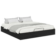 Letto matrimoniale | Letto per adulti | Letto ottomano con archiviazione Rovere Nero 203 x 160 x 25 cm