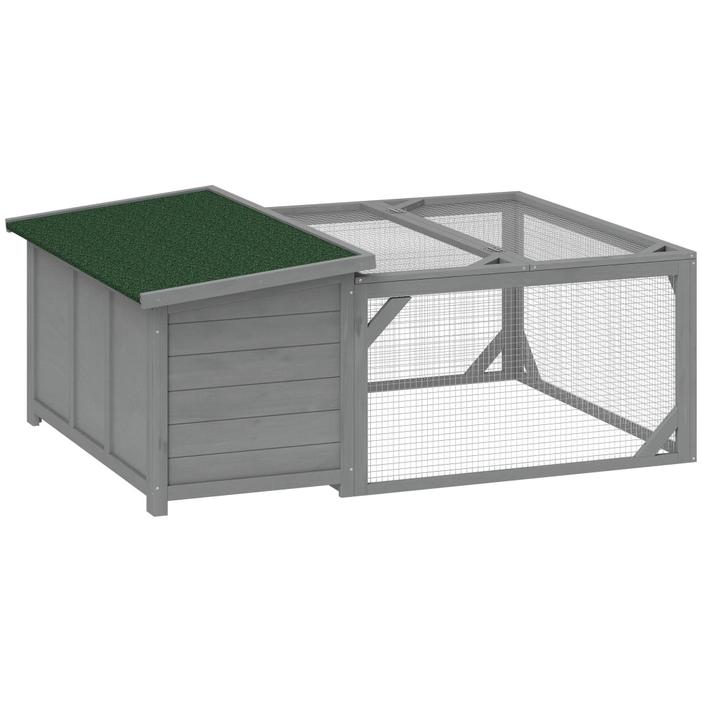 Gabbia per Conigli in Legno con Tetto Apribile ¨C Xylo ¨C 125,5x100x49 cm Grigio