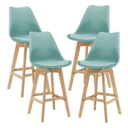 Set di 4 sgabelli da bar in plastica sintetica finitura faggio 105x48x58 cm verde 03_0008719