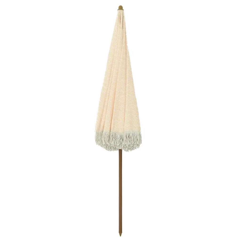 Ombrellone da Spiaggia Giallo e Bianco 160 x 160 x 196 cm 42006679