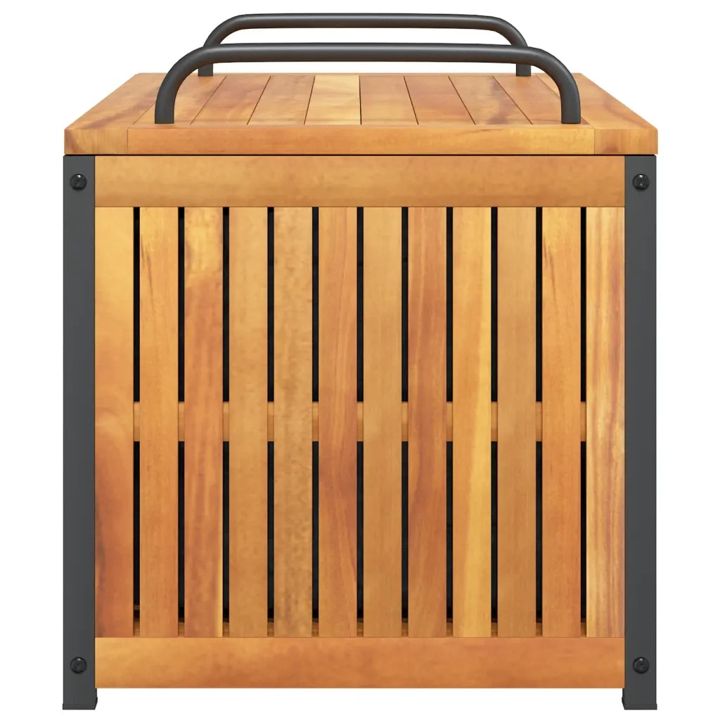 Scatola Cuscini da Esterno 85x45x45/53cm Legno Acacia e Acciaio 367608