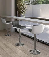 E-STYLO Sgabello moderno con alzata a gas, perfetto per arredare cucine, penisole, isole e angoli bar con stile e funzionalità, 36cm X 38.5cm H. 83/98cm