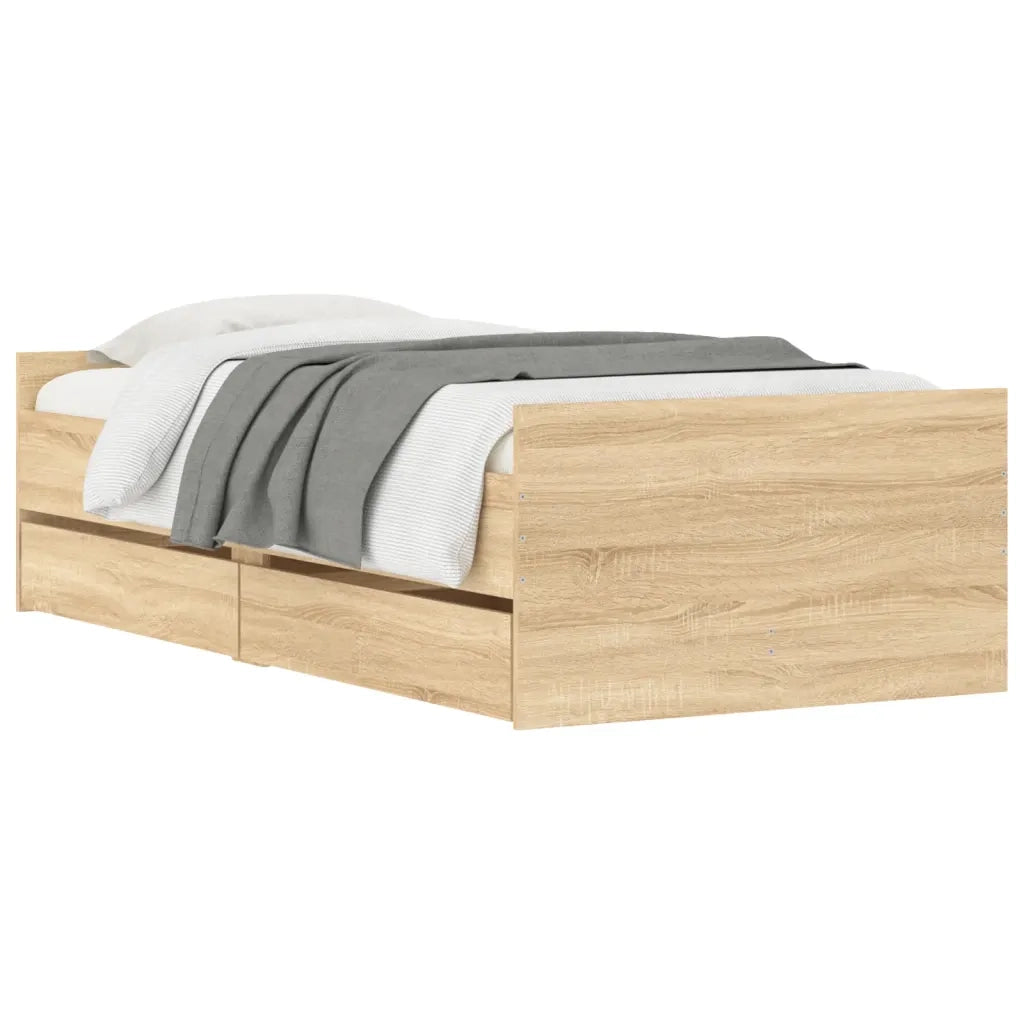 Giroletto con Cassetti Rovere Sonoma 100x200 cm 3207366