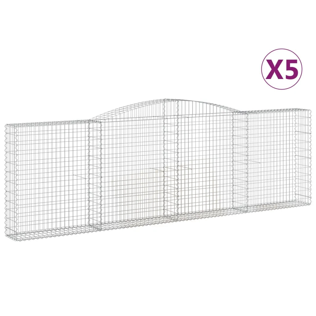 Cesti Gabbioni ad Arco 5 pz 400x30x120/140 cm Ferro Zincato 3146882