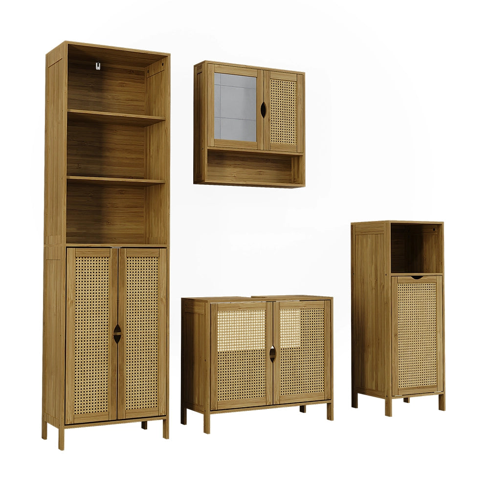 Vicco Set di mobili da bagno Bambù 4 parti