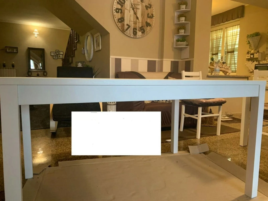 Tavolo moderno allungabile bianco frassinato 140x90x76h (609) - Mobili 2G
