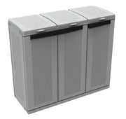 Armadio Per Raccolta Differenziata 102x39x88,7 cm 3 Ante in Polipropilene Ecocab Grigio