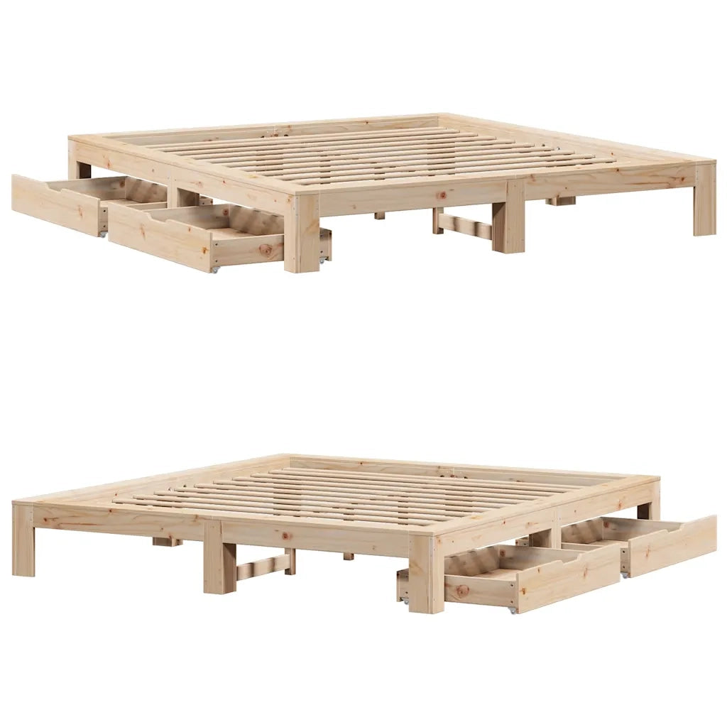 Giroletto senza Materasso 200x200 cm in Legno Massello di Pino 3308987