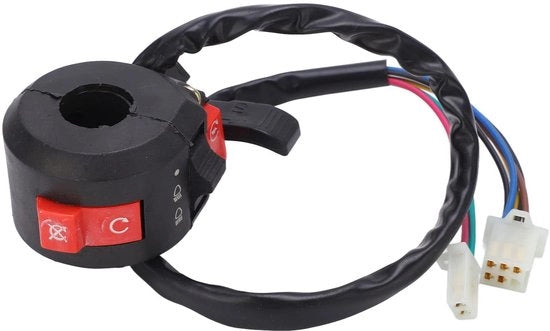Stuurschakelaar per motocicletta - 7 conduttori - Universale 22 mm - Schiocco di avviamento - Adatto per Pit Pro Trail Dirt Quad