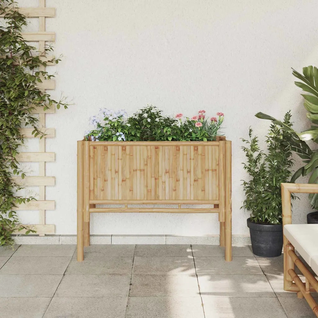 Fioriere | Cassetta per fiori | Letto Rialzato Marrone 90 x 35 x 70 cm Bamb¨´