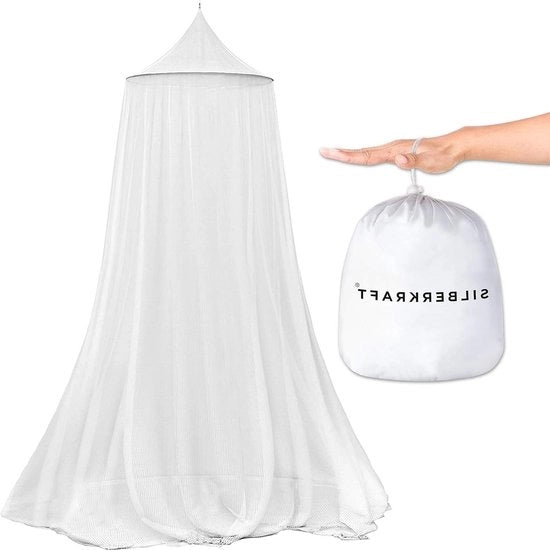 Tenda da Campeggio 2 Persone Argento Inclusa con Grappoli - Chiusura a Cerniera - Protezione dalle Zanzare - Tasca Portatile Tenda da Campeggio 2 Persone