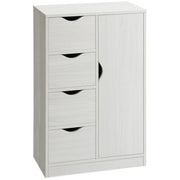 Mobile Bagno con 4 Cassetti. Armadietto a 2 Livelli e Maniglie Ritagliate. in Legno. 54x29x83 cm. Bianco