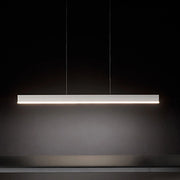 Riga Lampada a Sospensione LED 40W 3551 Lumen 3000K Alluminio Bianco Opaco Diffusore Satinato Design Lineare Moderno per Interni 120x1x250 cm