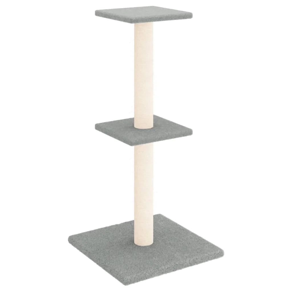 Tiragraffi per gatti Mobili per arrampicata su torre Tiragraffi piattaforma da arrampicata con tiragraffi in sisal leggero 73 cm grigio 02_0022615