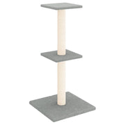 Tiragraffi per gatti Mobili per arrampicata su torre Tiragraffi piattaforma da arrampicata con tiragraffi in sisal leggero 73 cm grigio 02_0022615