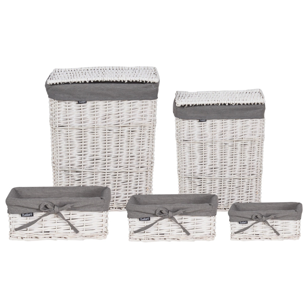 Cestino portaoggetti in bambù grigio con coperchio Cestino per biancheria Accessori pratici lavanderia bucato