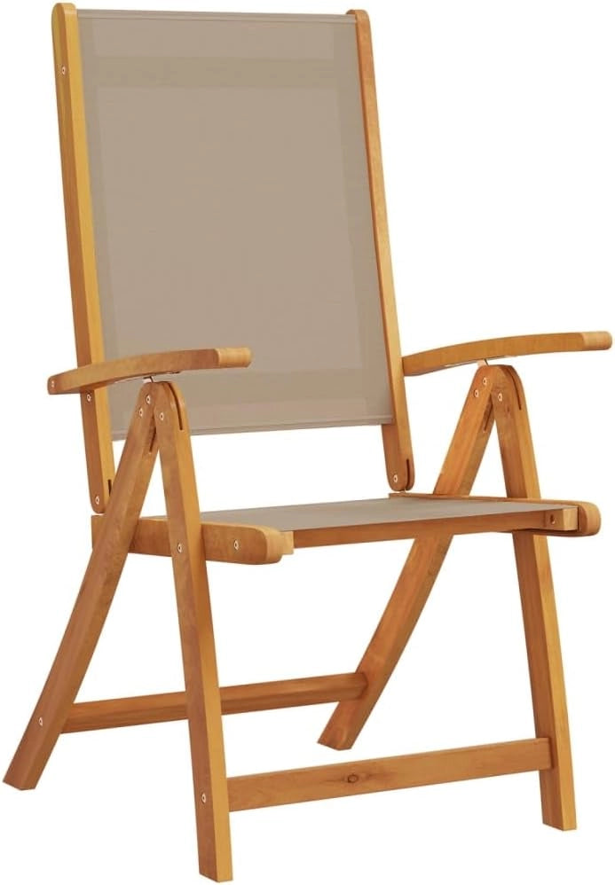 Set da pranzo da giardino 5 pezzi in legno massello di acacia e textilene, set tavolo e sedie da giardino, tavolo terrazza esterna e sedie, set terrazza, mobili da giardino esterno - 3279316