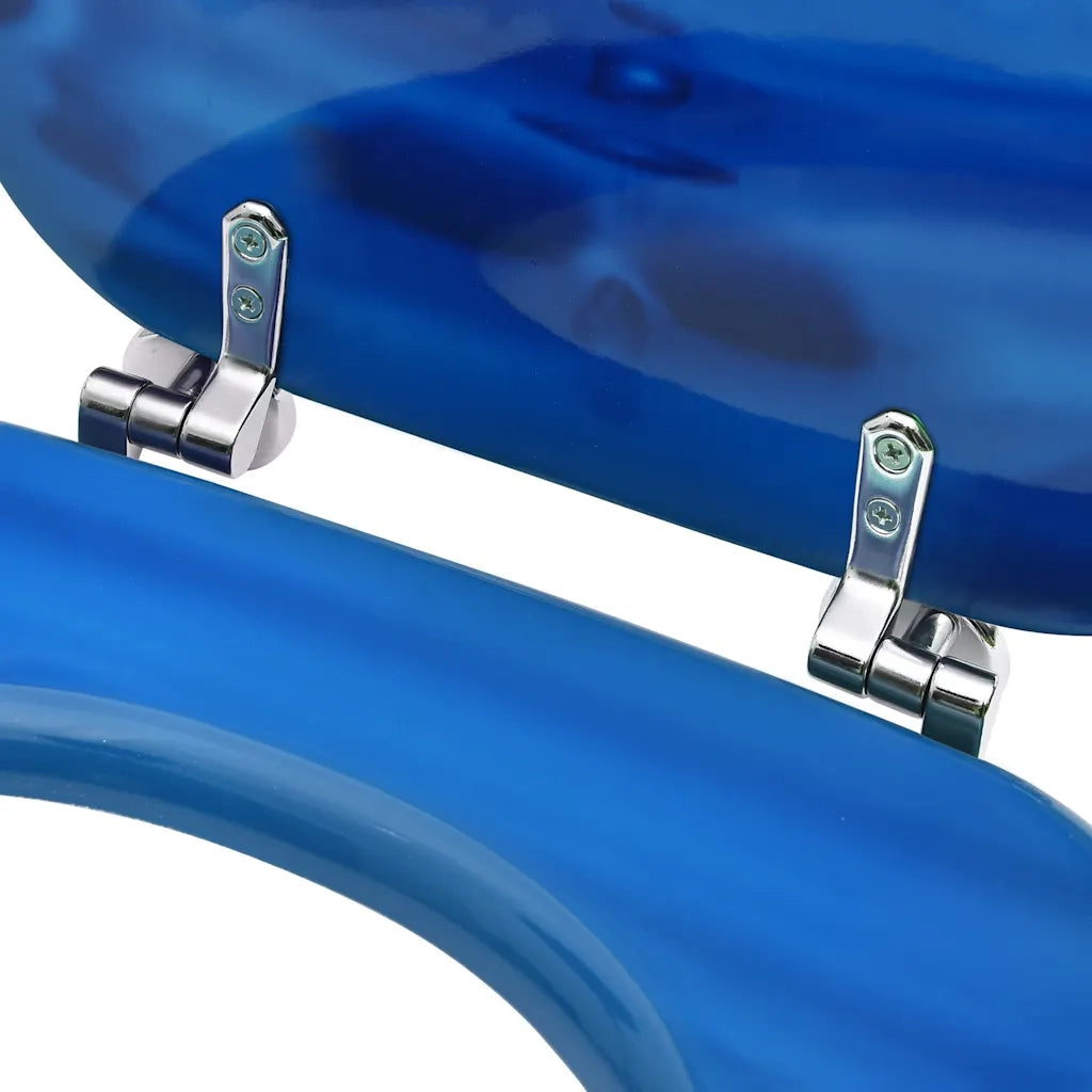 Tavolette WC con Coperchi 2 pz in MDF Blu Design Goccia d'Acqua CFW4397760
