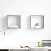 Mensole da Parete a Cubo 2 pz Grigio Cemento 30x15x30 cm cod mxl 56169