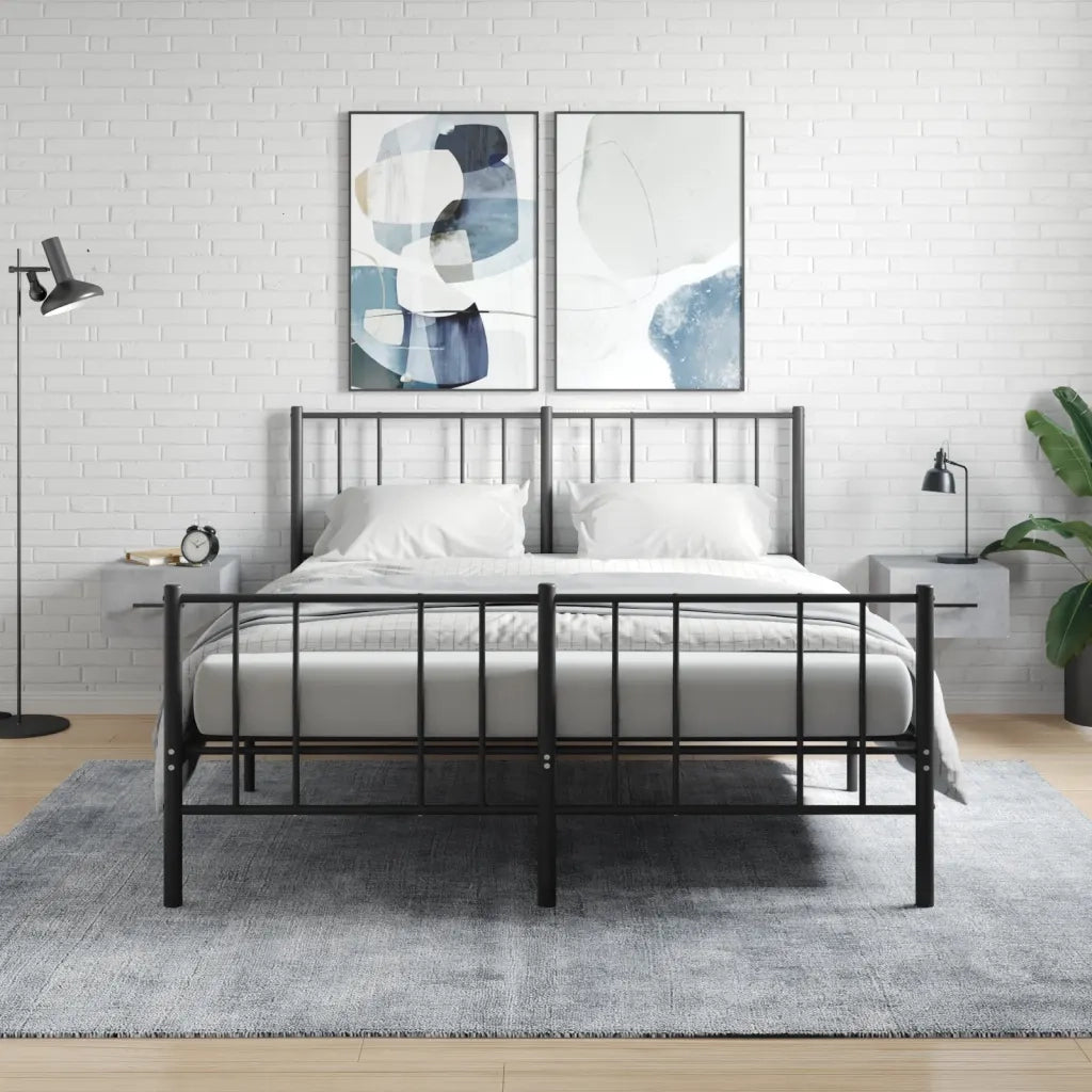 Set di 2 Comodini | Armadio da Notte | Mobiletto da notte a Muro Grigio Cemento 35x35x20 cm