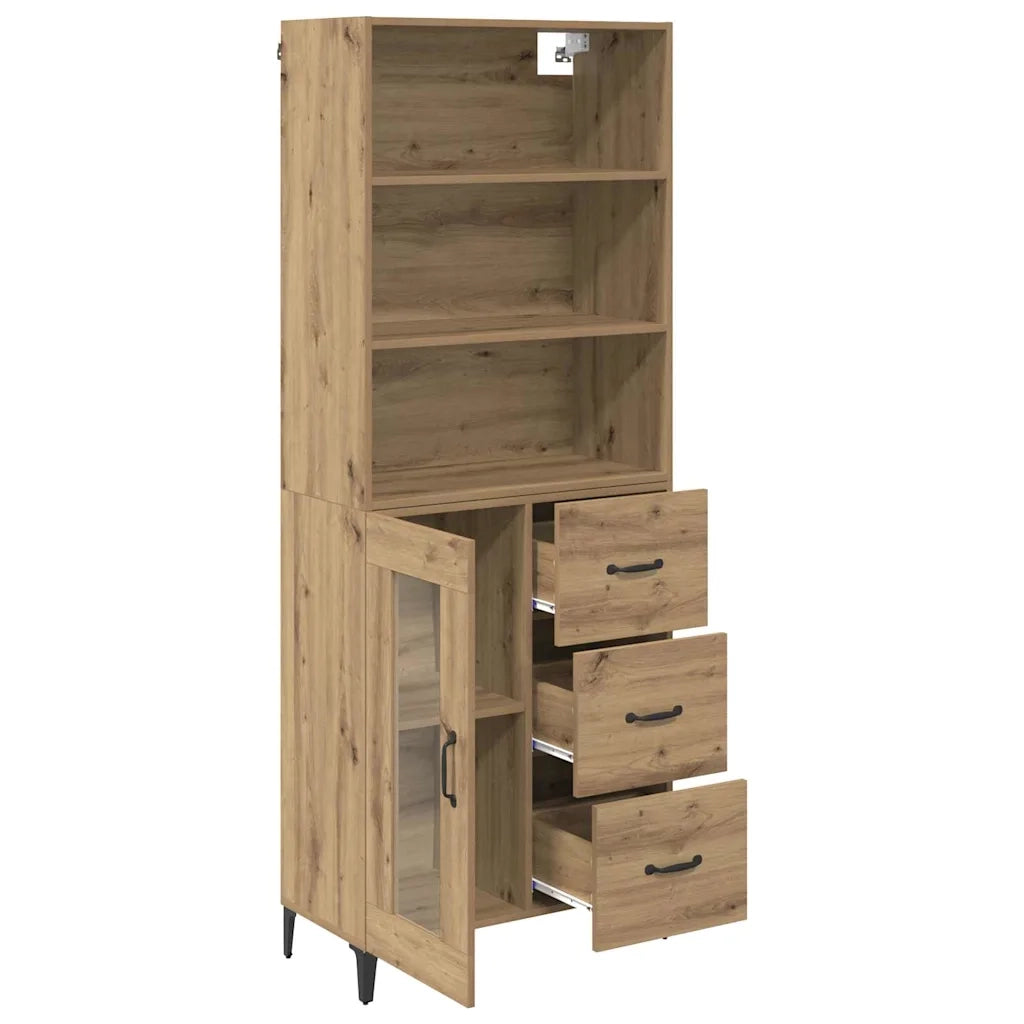 Credenza con Cassetto-Buffet-Armadio da cucina Rovere artigianale 69,5 x 34 x 180 cm 252820