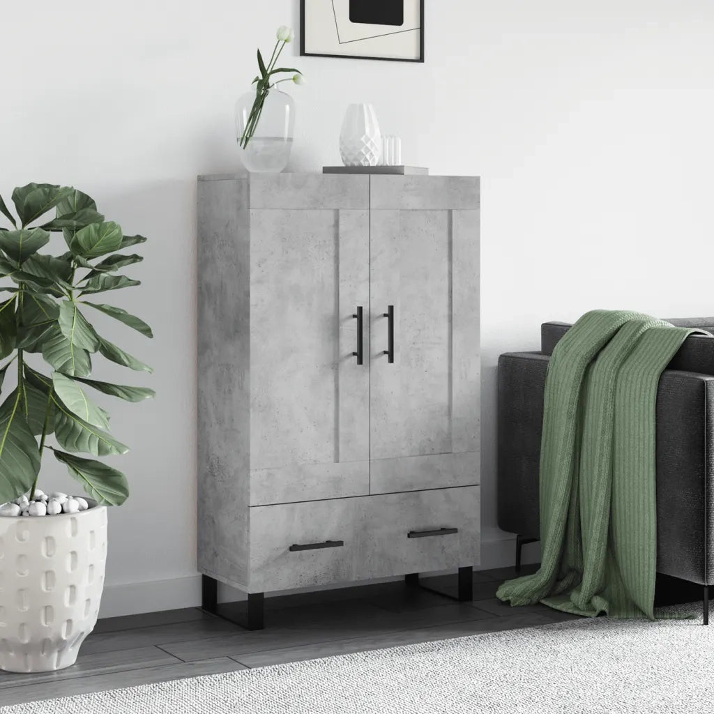Credenza-Buffet-Armadio da cucina Grigio Cemento 69,5x31x115 cm in Legno Multistrato 833069