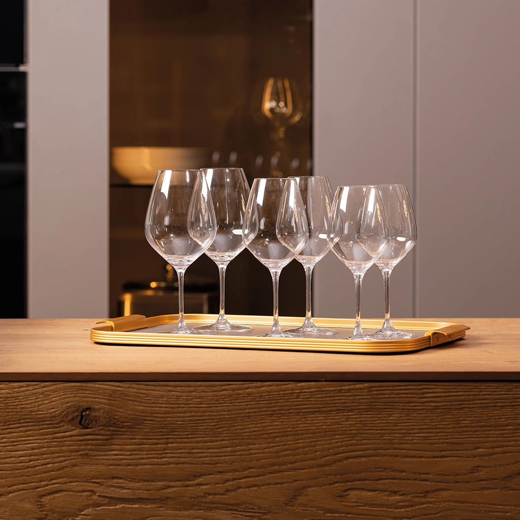 Solution Set 6 Calici in Vetro Sonoro Superiore per Degustazione Vini Rossi di Media Struttura, Capacità 43 cl, Design Elegante e Trasparente