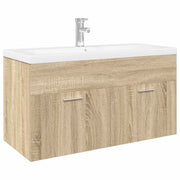 Mobile bagno dal design moderno con lavabo integrato 90 x 38,5 x 46 cm legno composito rovere Sonoma 02_0055765
