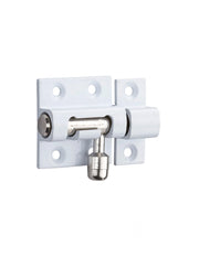 Chiusura a chiavistello per porta, ottone bianco lucido, scrocco Ø 8 mm, 30 x 30 mm – THIRARD