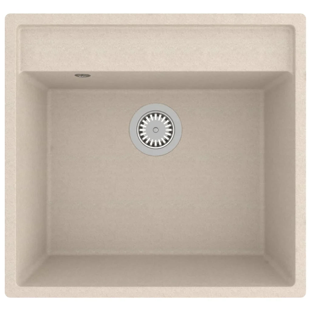 Lavello da cucina con foro troppo pieno granito beige 02_0004371