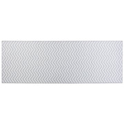 Tappeto passatoia bianco grigio poliestere 70 x 200 cm rettangolare chevron design