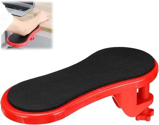 Sostegno di braccio regolabile supporto di gomito ergonomico supporto al polso - 180 gradi regolabile - tavolo e sedia - ufficio domestico - rosso