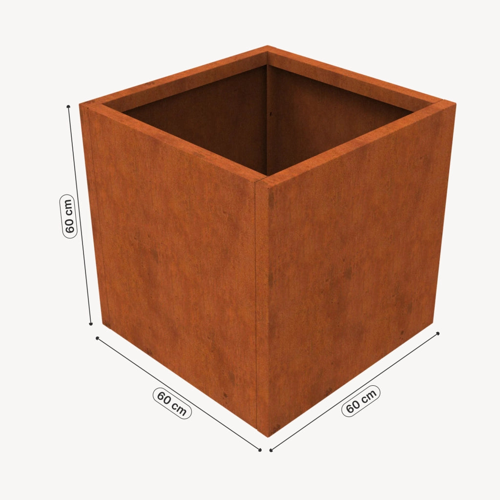 Fioriera Vaargel in Acciaio Corten Portafiori 60x60x60 cm - Marrone Ossidato casa.pro