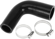 Slang in Silicone 90 Gradi - Nero - Diametro Interno 25 mm/32 mm - Lunghezza 90 mm - Tessuto a Doppia Lastra - Resistente a Temperature Elevate - Slang di Raffreddamento