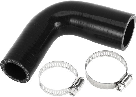 Slang in Silicone 90 Gradi - Nero - Diametro Interno 25 mm/32 mm - Lunghezza 90 mm - Tessuto a Doppia Lastra - Resistente a Temperature Elevate - Slang di Raffreddamento