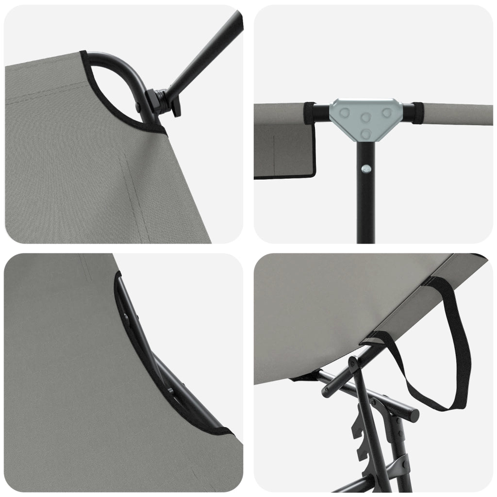 Lettini Prendisole 2 pz con tenda Grigio Tessuto Oxford 600D