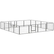 Recinto per Cani e Cuccioli con 16 Pannelli Modulabili e 2 Ingressi, 80x1.5x60cm