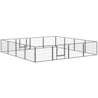 Recinto per Cani e Cuccioli con 16 Pannelli Modulabili e 2 Ingressi, 80x1.5x60cm