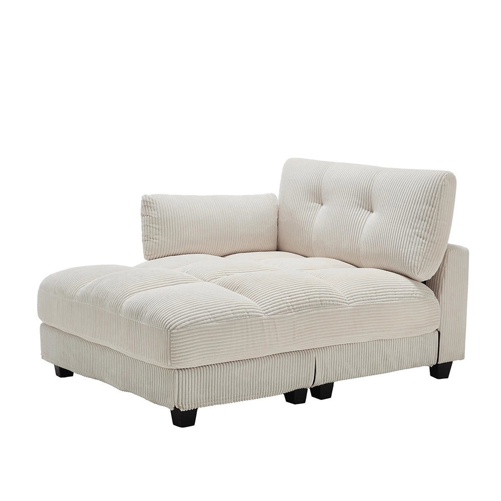 Poltrona Palm - Xylo - Cuscini rigati, portaoggetti, reclinabile, beige
