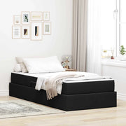 Letto con contenitore e materasso Nero 90 x 200 cm Poliestere