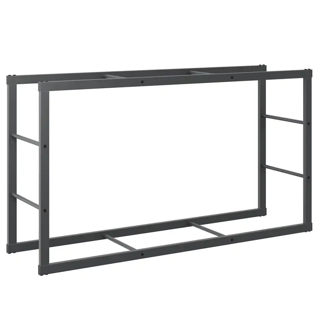 Rastrelliera per Legna da Ardere-Portalegna Nera 110x30x61 cm in Acciaio