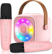 Macchina di Karaoke per Bambini - Microfoni Senza Fili, Altoparlante Bluetooth Portatile con Illuminazione a LED - Regalo Perfetto per Feste di Compleanno