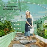 Serra a Tunnel con 3 Porte Avvolgibili e 6 Finestrelle, in Acciaio Zincato e PE, 6x3x2 m, Verde