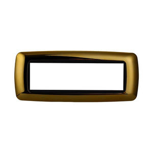 Placca Plastica Bombata Serie Space 7P Colore Oro Lucido Compatibile Con Bticino Living International
