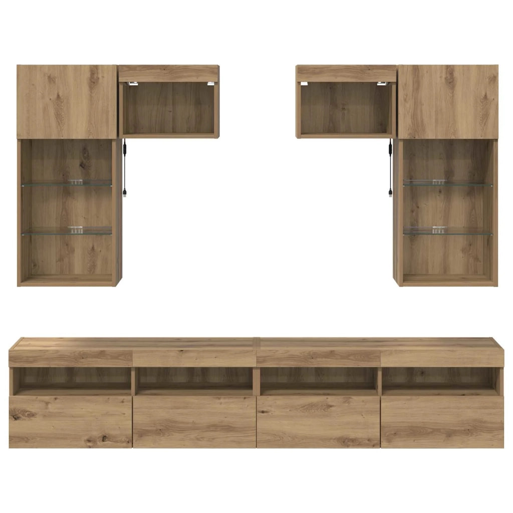 Unità per TV a Muro 6 pcs Legno vecchio Legno multistrato 3402789