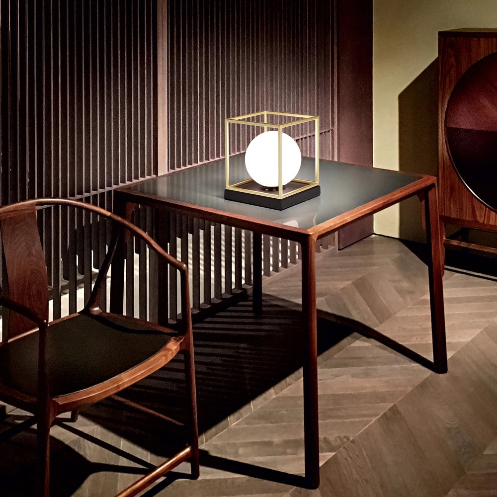 Lampada Da Scrivania Contemporanea Lingotto Metallo Ottone 1 Luce G9 3W 3000K