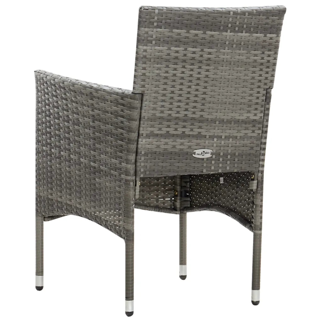 Set Divani da Giardino 4 pz | Set Salotto da Giardino con Cuscini in Polyrattan Grigio