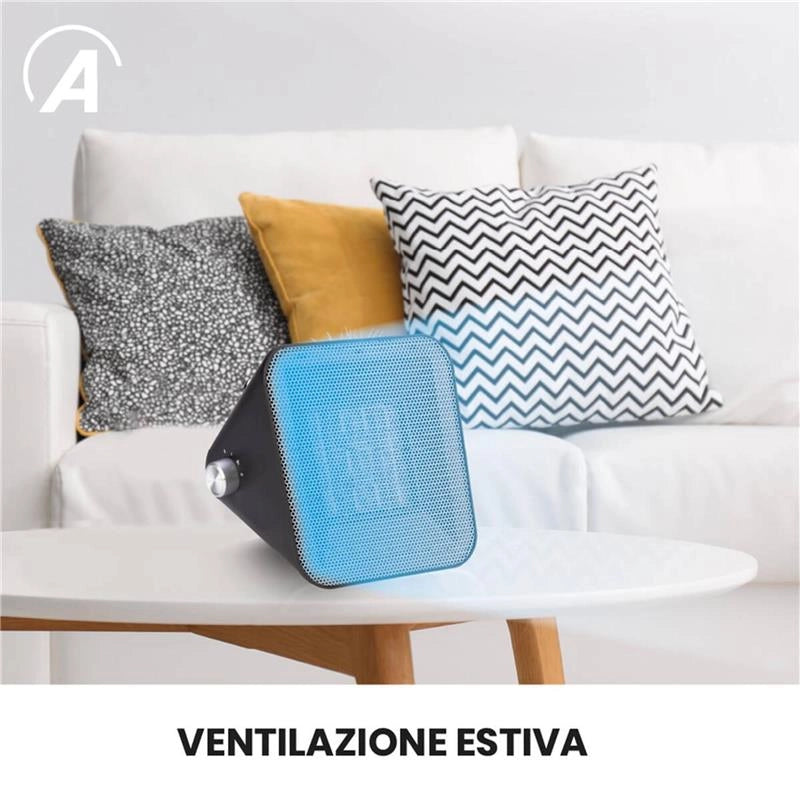 ARDES ICONIQ B TERMOVENTILATORE CERAMICO 2 LIVELLI DI POTENZA E VENTILAZIONE ESTIVA. POTENZA MAX 1500W.