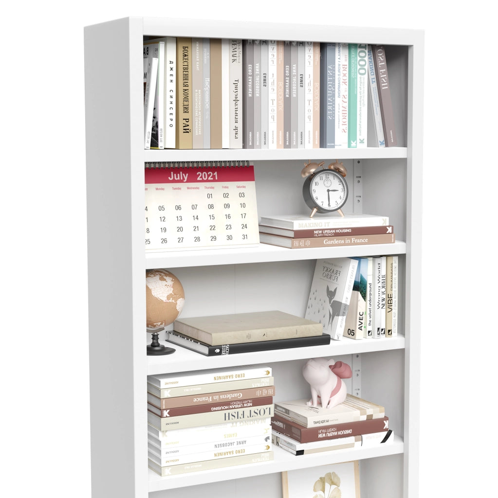 Libreria metallica bianca 180x60x23，6 cm con anta e ripiani regolabili